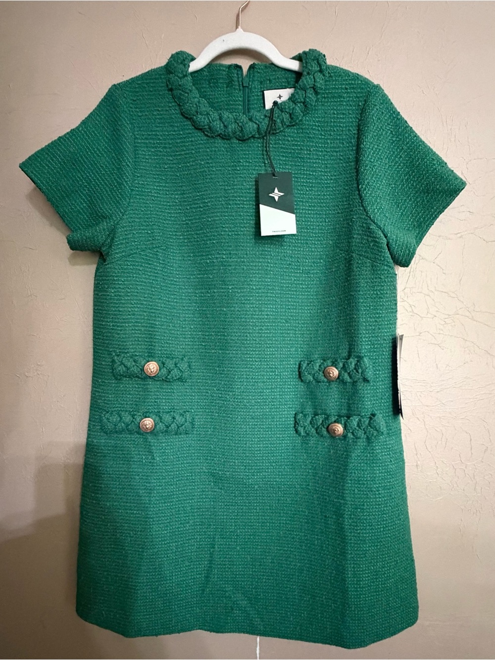 NWT Tuckernuck Teal Green Textured Shift Jackie O. dress